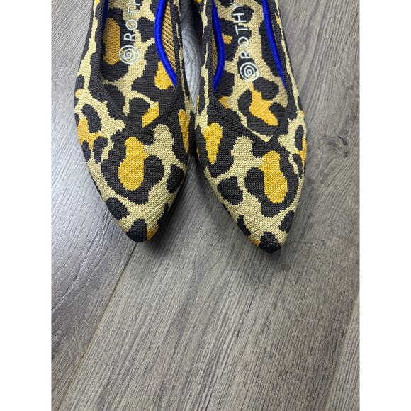 Rothy’s The Point Leopard Print Flats Size 8.5 Washable Knit Eco Friendly - Picture 4 of 5